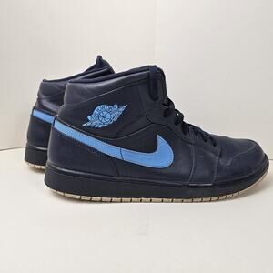 Nike Air Jordan 1 Mid Obsidian Blue / University White Sneakers 554724-405 US12